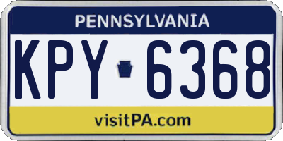 PA license plate KPY6368