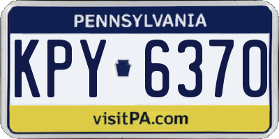 PA license plate KPY6370