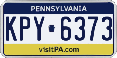 PA license plate KPY6373