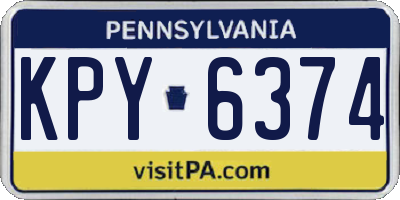 PA license plate KPY6374