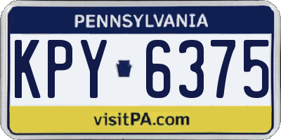 PA license plate KPY6375