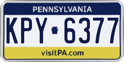 PA license plate KPY6377