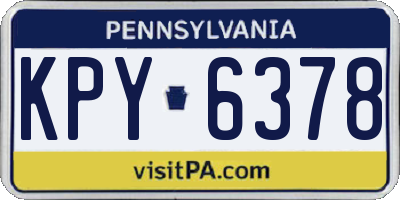 PA license plate KPY6378