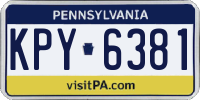 PA license plate KPY6381