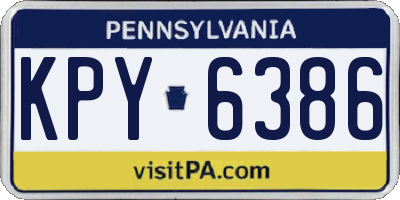 PA license plate KPY6386
