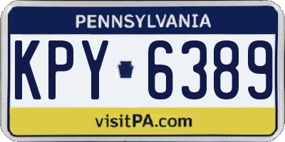 PA license plate KPY6389