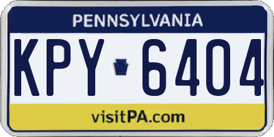 PA license plate KPY6404