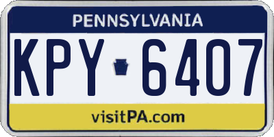 PA license plate KPY6407