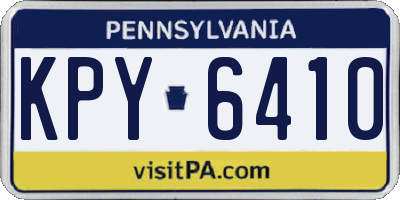 PA license plate KPY6410
