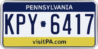 PA license plate KPY6417