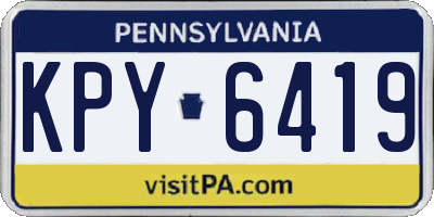PA license plate KPY6419