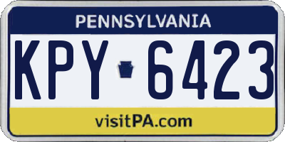 PA license plate KPY6423