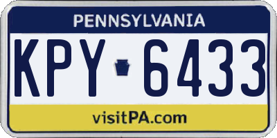 PA license plate KPY6433