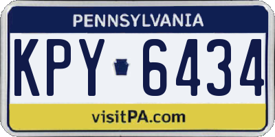 PA license plate KPY6434