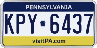 PA license plate KPY6437