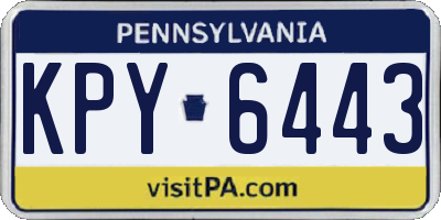 PA license plate KPY6443