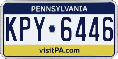 PA license plate KPY6446