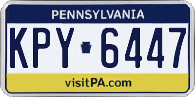 PA license plate KPY6447