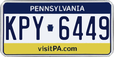PA license plate KPY6449