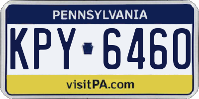 PA license plate KPY6460