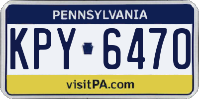 PA license plate KPY6470