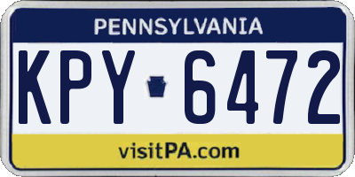 PA license plate KPY6472