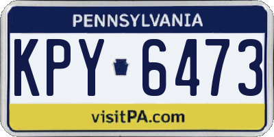 PA license plate KPY6473