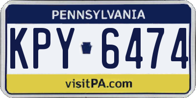 PA license plate KPY6474
