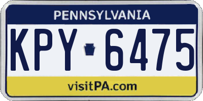 PA license plate KPY6475