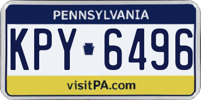 PA license plate KPY6496