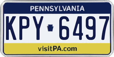 PA license plate KPY6497