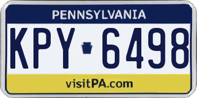 PA license plate KPY6498
