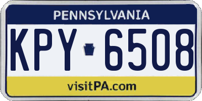 PA license plate KPY6508