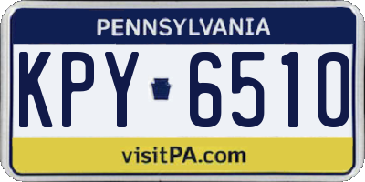 PA license plate KPY6510