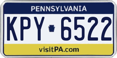 PA license plate KPY6522