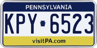 PA license plate KPY6523