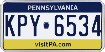 PA license plate KPY6534