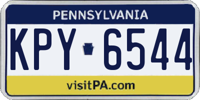 PA license plate KPY6544