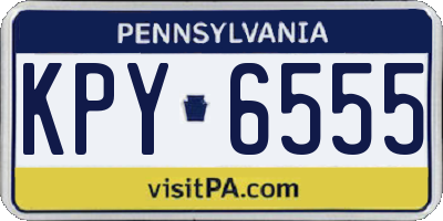 PA license plate KPY6555