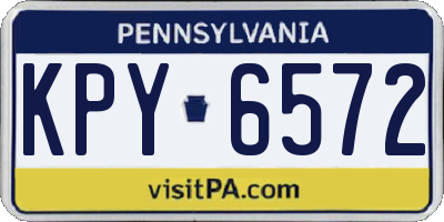 PA license plate KPY6572