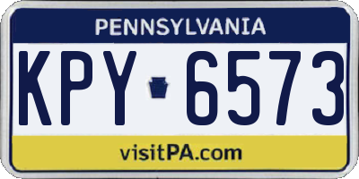 PA license plate KPY6573