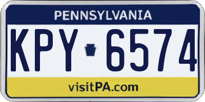 PA license plate KPY6574