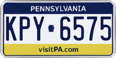 PA license plate KPY6575