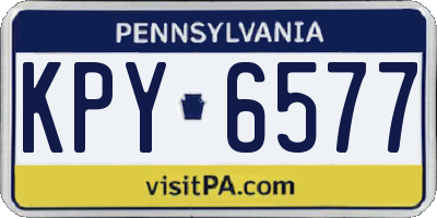 PA license plate KPY6577