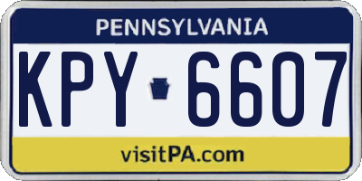 PA license plate KPY6607