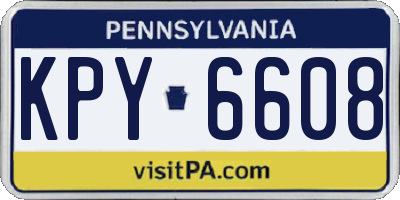 PA license plate KPY6608