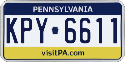 PA license plate KPY6611