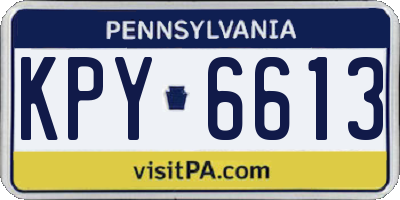 PA license plate KPY6613