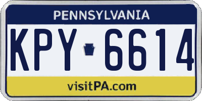 PA license plate KPY6614