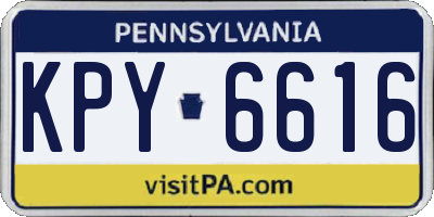 PA license plate KPY6616